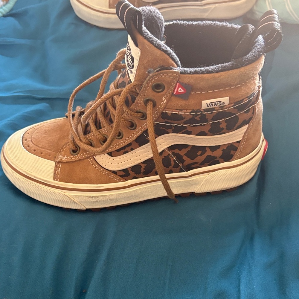 Vans Kids Brown and Leopard High-Top Sneakers